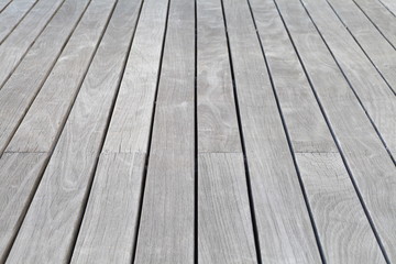 Fototapeta premium White wooden floor planks at outside house