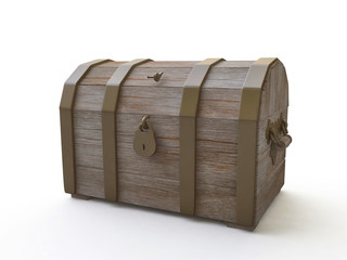Wooden Chest in 3D