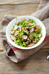 fresh salad with crispy radishes