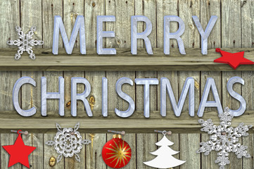 letters christmas on wood  background
