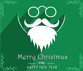 Vector Merry Christmas and Happy New Year card design