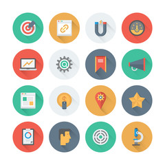 Pixel perfect SEO services flat icons