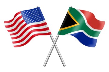 Flags: USA and South Africa