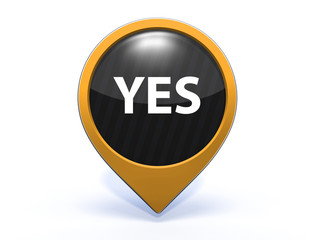 yes pointer icon on white background