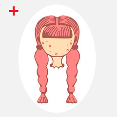 Teenage girl with a pimple and Acne