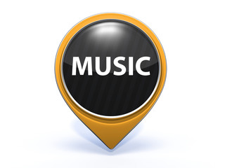 music pointer icon on white background