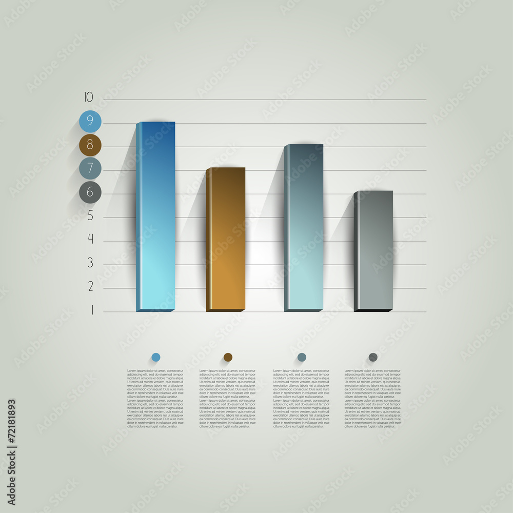 Aufkleber example of business 3d design graph.