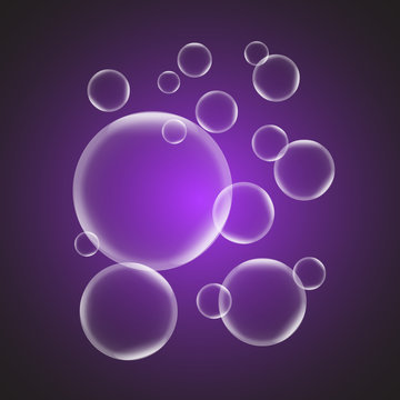 Abstract background with violet glossy bubble