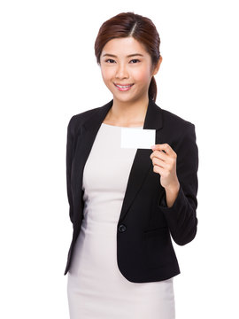 Businesswoman show with name card