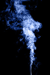 Blue smoke isolated on black