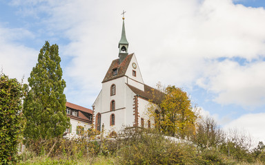 Fototapeta na wymiar Basel, Riehen, Sankt Chrischona, Kirche, Herbst, Schweiz