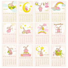 Baby Bunny Calendar 2015