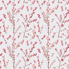 Christmas Seamless Background - Watercolor Style