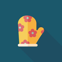 kitchenware oven mitts flat icon with long shadow,eps10