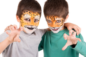 Boys with face-paint
