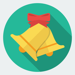 Vector bells with ribbon icon