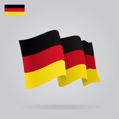 Flat and waving German Flag. Vector