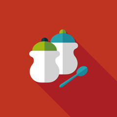 kitchenware pepper bottle flat icon with long shadow,eps10