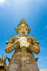 Demon Guardian at Wat Phra Kaew kings palace ancient temple bang