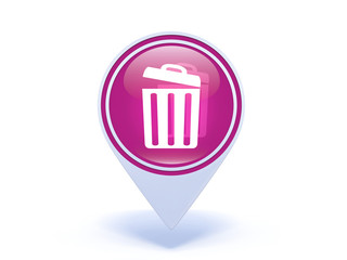 trash can pointer icon on white background