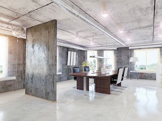 modern office interior.3d concept