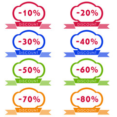 Discount price tag set and labels