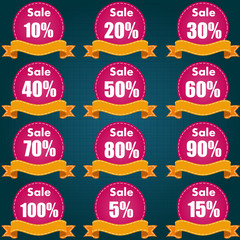 Discount price tag set and labels