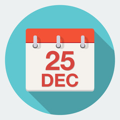 Vector Christmas Day Calendar Icon.