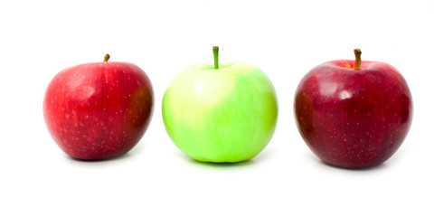 fresh apples in a row