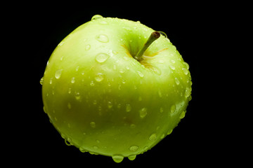 fresh green apple and drops