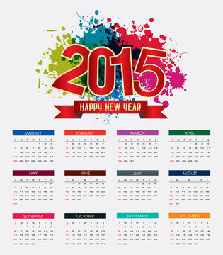 Calendar 2015. Vector Illustration