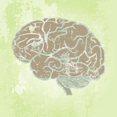 Grunge background with brain