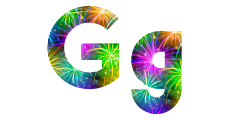 Set of letters, firework, G