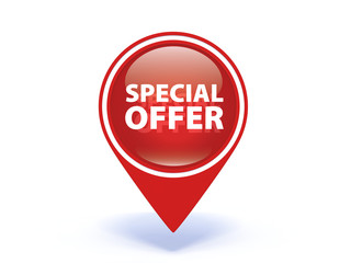 Special offer pointer icon on white background