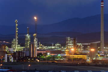 Fototapeta na wymiar Petrochemical complex in Puertollano, Ciudad Real, Spain.