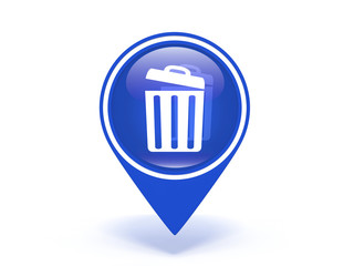trash can pointer icon on white background