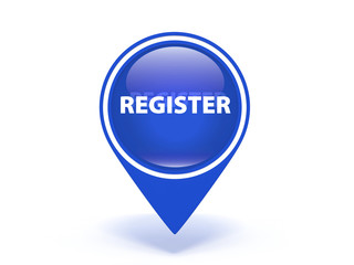 register pointer button on white background