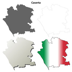 Caserta blank detailed outline map set