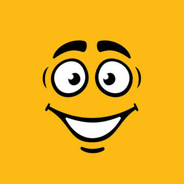 Cartoom Smile on Orange Background. Vector