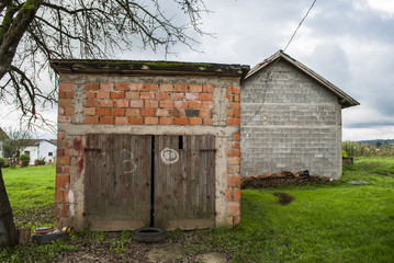 Old rustic barn and silo