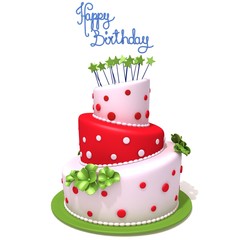 Birthday Cake Red and Green