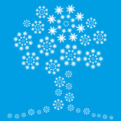 vector snowflakes tree