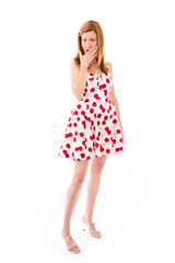 model isolated on plain background