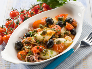 squid with tomatoes olives and capers