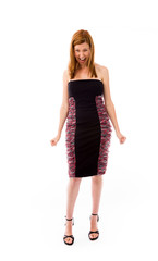 model isolated on plain background furious screaming