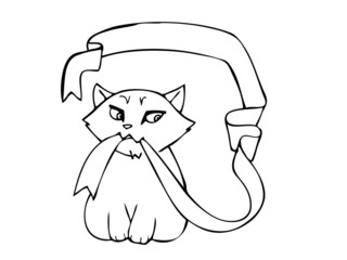 Gatto con nastro