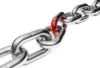 Obraz premium Chain with red link