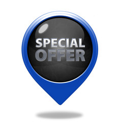 Special offer pointer icon on white background