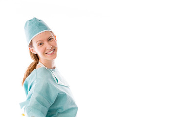 model isolated on plain background back turning around