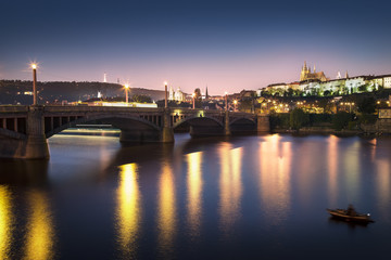 Prague castle with Manes bridge